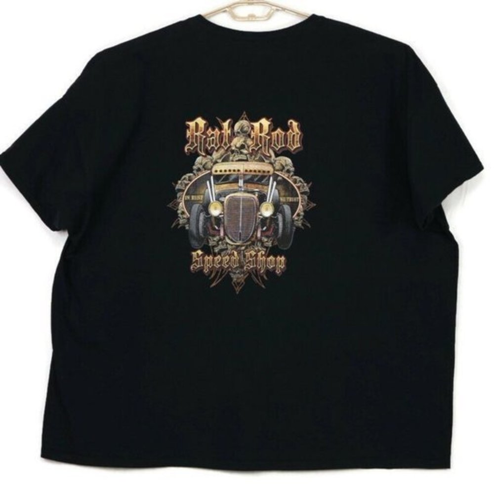 Rat Rod‎ Speed Shop In Rust We Trust T-Shirt Shirt Black 4XL